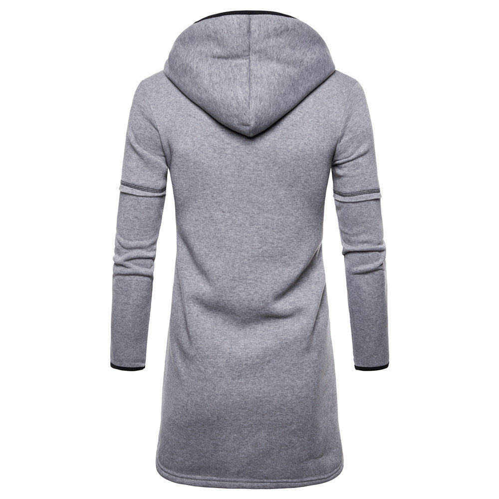 Men's Sweater New Mid-Length Large Pocket Hooded Cardigan For Men