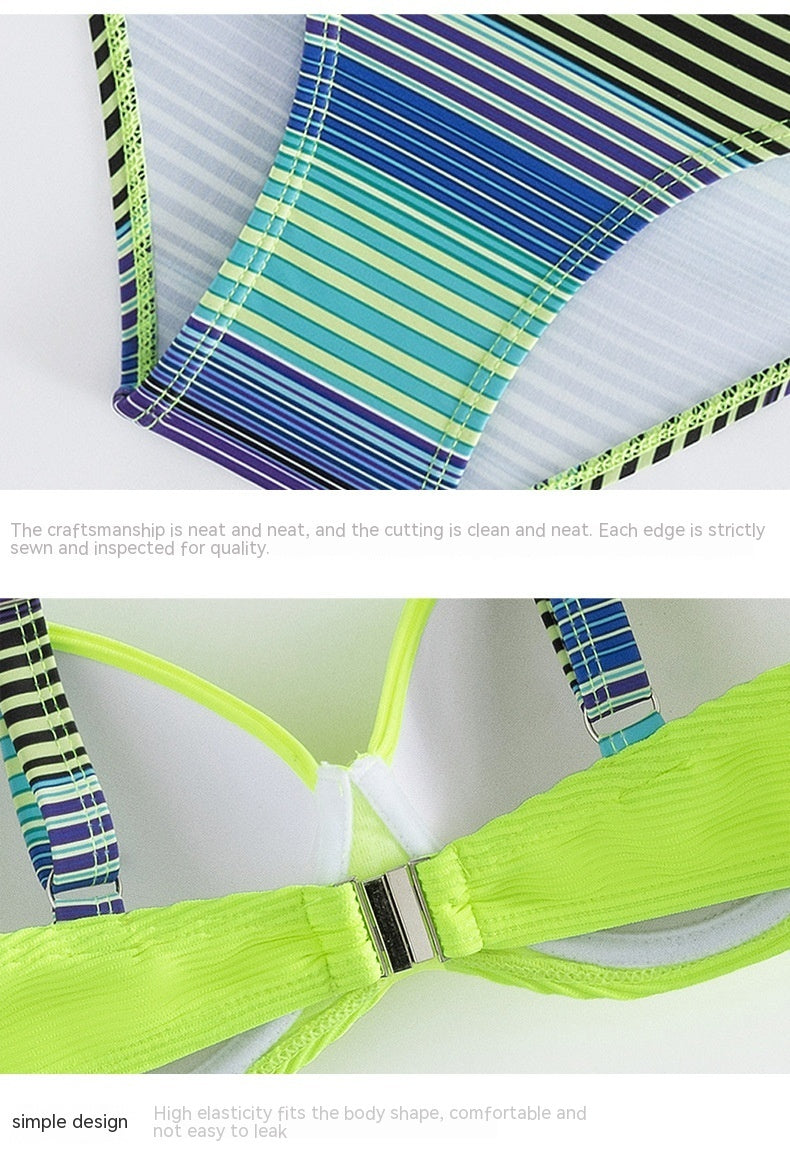 Printed Sexy Halter Bikini Women's Fashion Split