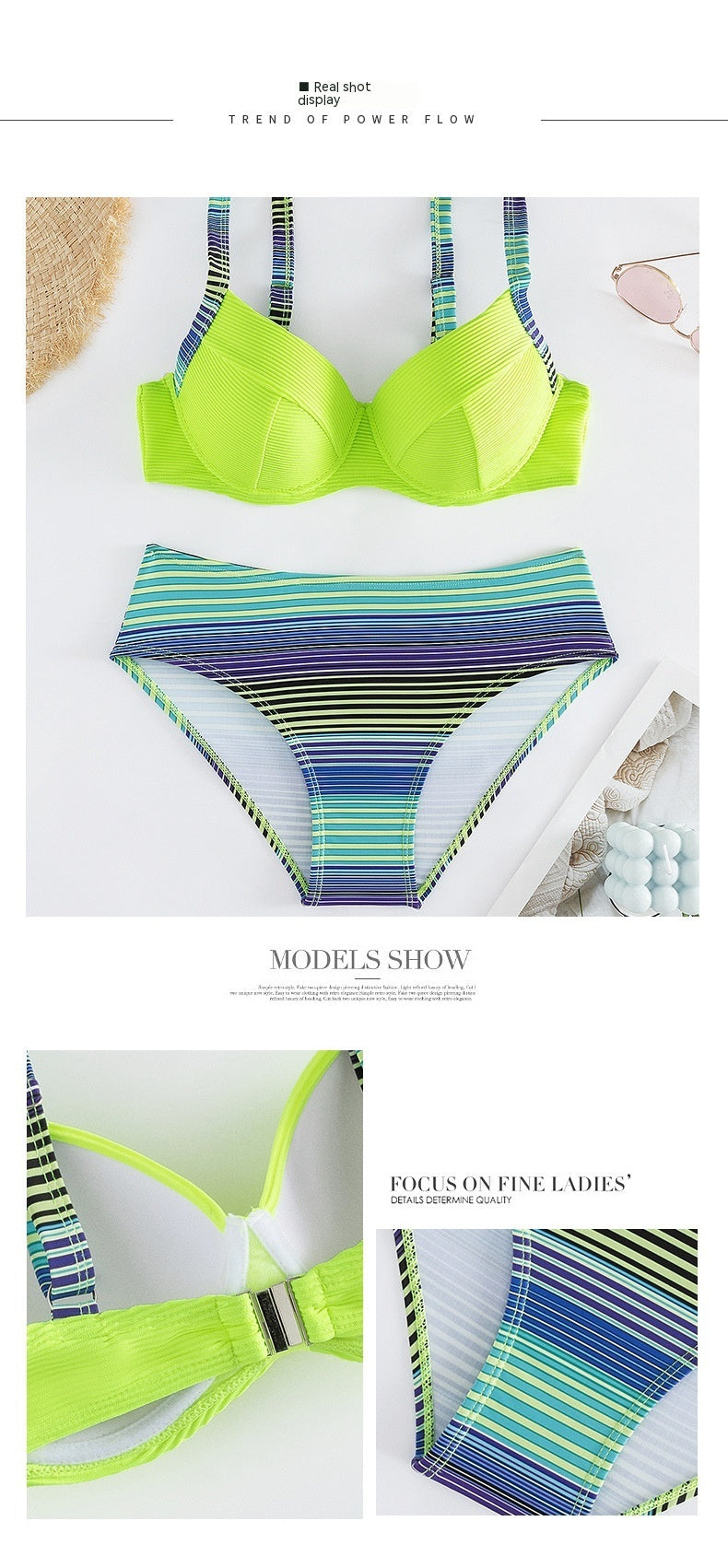 Printed Sexy Halter Bikini Women's Fashion Split