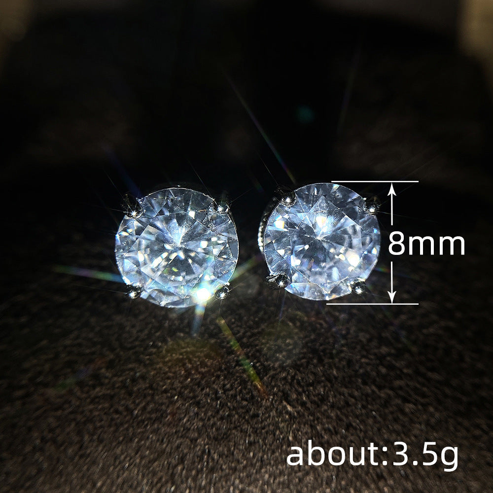 Exquisite Women's Round Zircon Stud Earrings