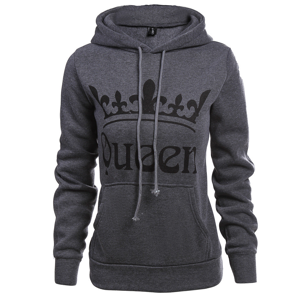KING QUEEN letter sweatshirt