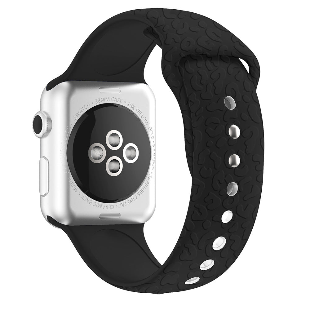 Laser Embossed Silicone Leopard Print Silicone Strap