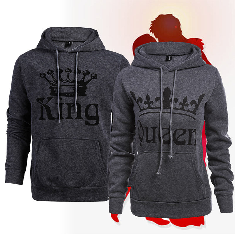 KING QUEEN letter sweatshirt