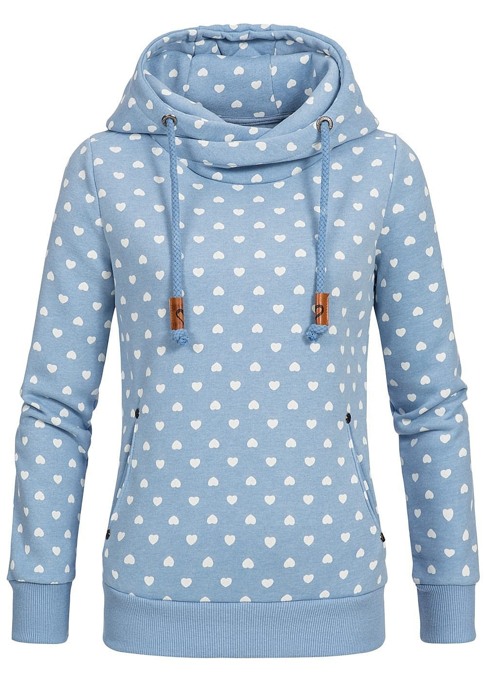 Printed loose hooded sweatshirt