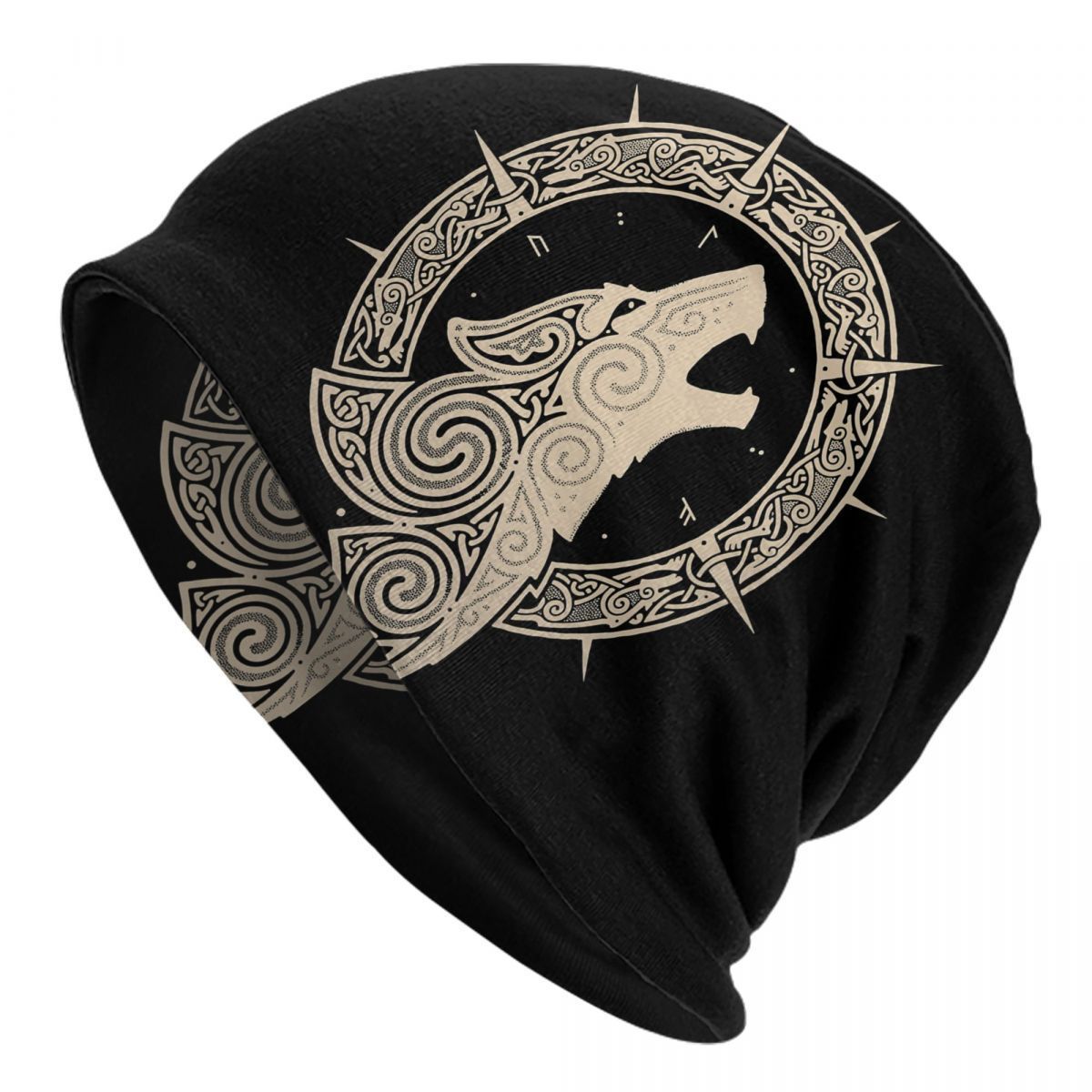 Sleeve Cap Double-layer Elastic Viking Totem Wolf Hipster Street Dance