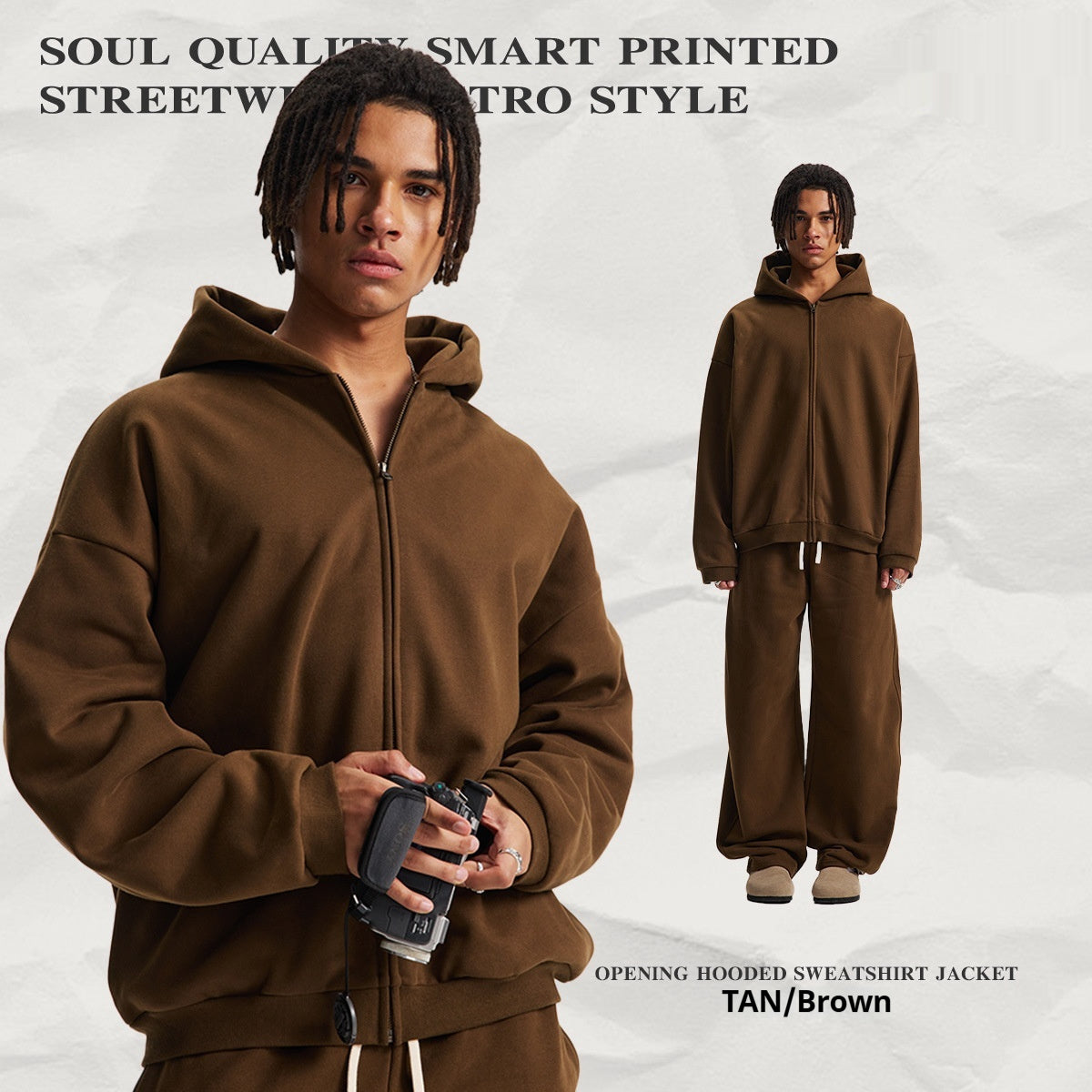 Hooded Cardigan Sweater Set For Men And Women