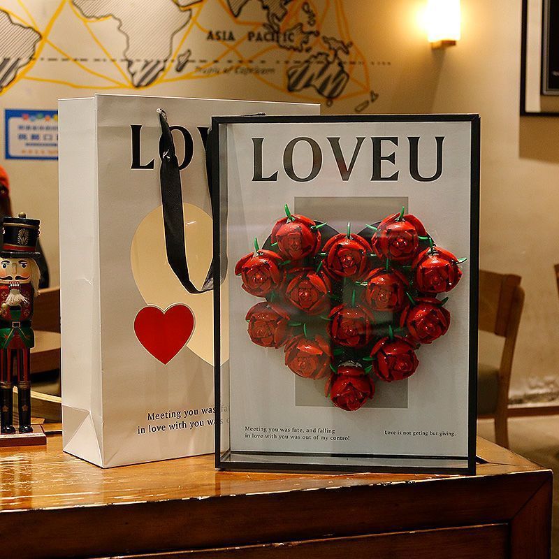 Rose Bouquet Building Blocks Gift Box DIY Handmade