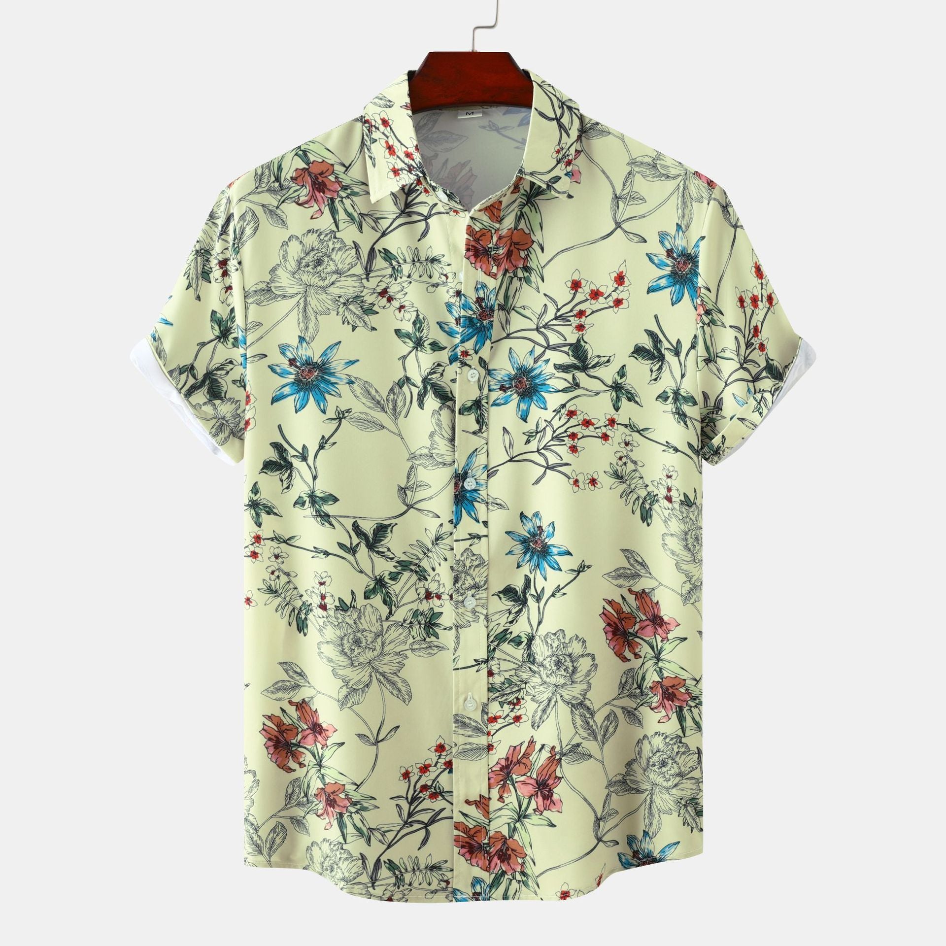 Floral Men's Casual Short Sleeve Printed Shirt