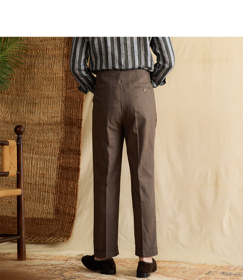 Men's Summer High Waist Straight Casual Trousers