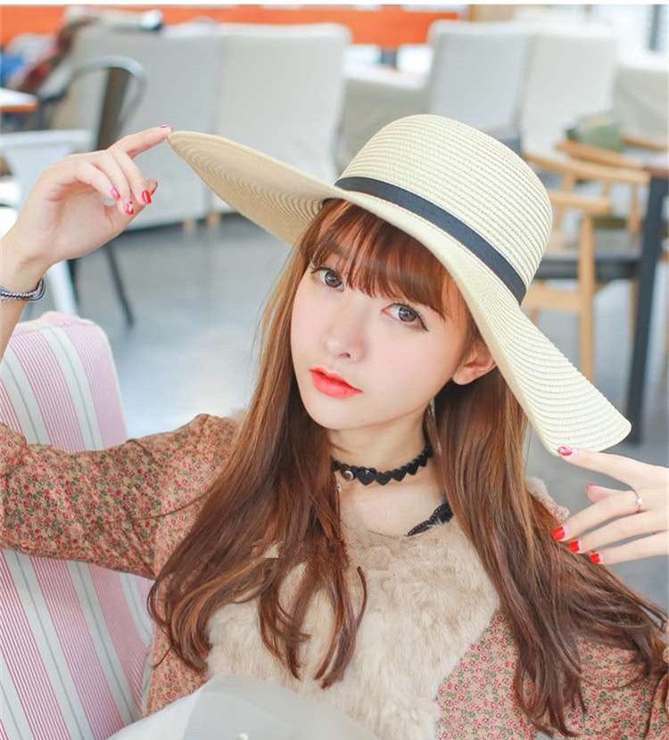 Women's New Straw Woven Big Brim Sun Hat