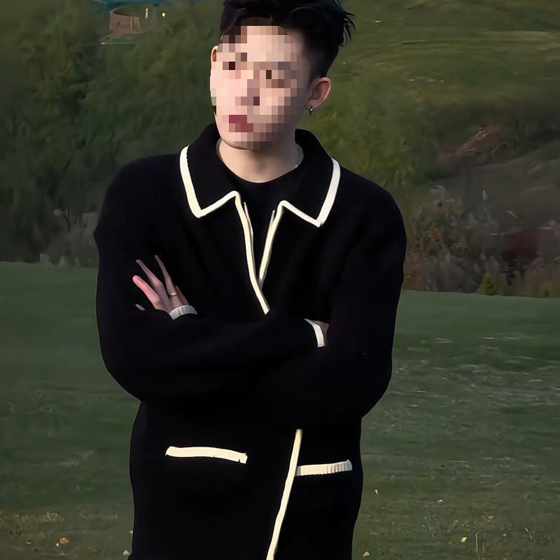 Lapel Zipper Sweater Coat For Men And Women Loose Knit Cardigan For Autumn And Winter