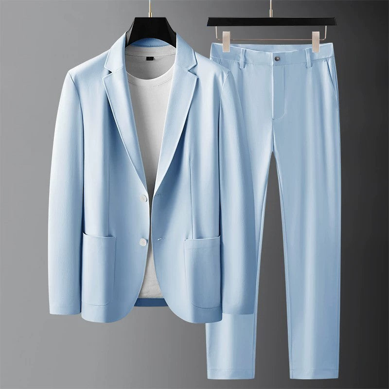 Gentleman Banquet Business Thin Casual Ice Silk Suit