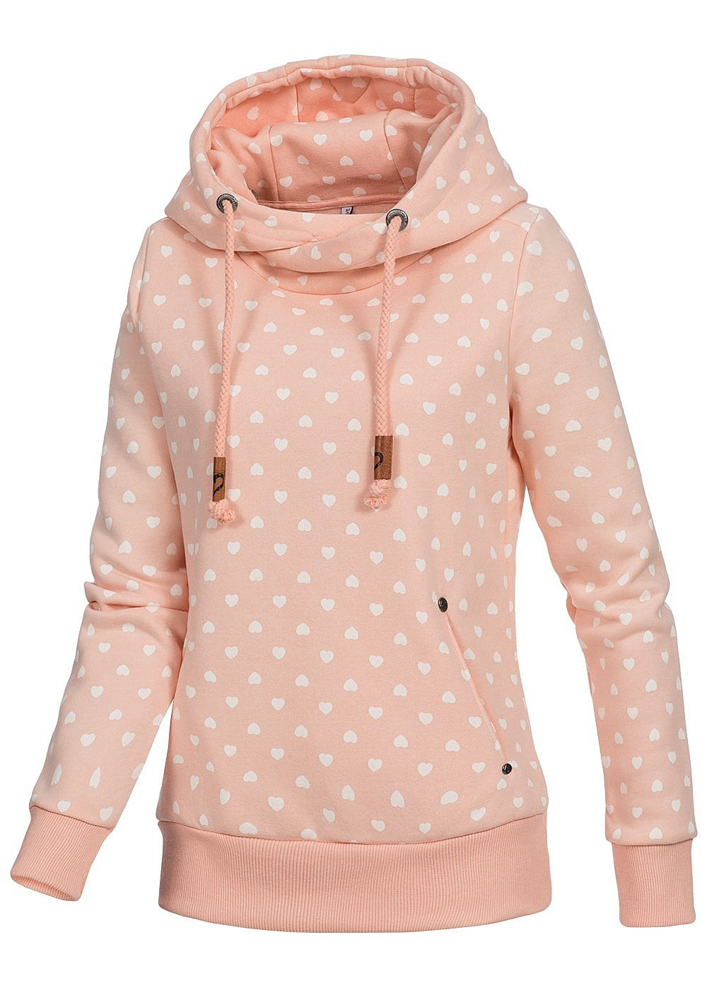 Printed loose hooded sweatshirt