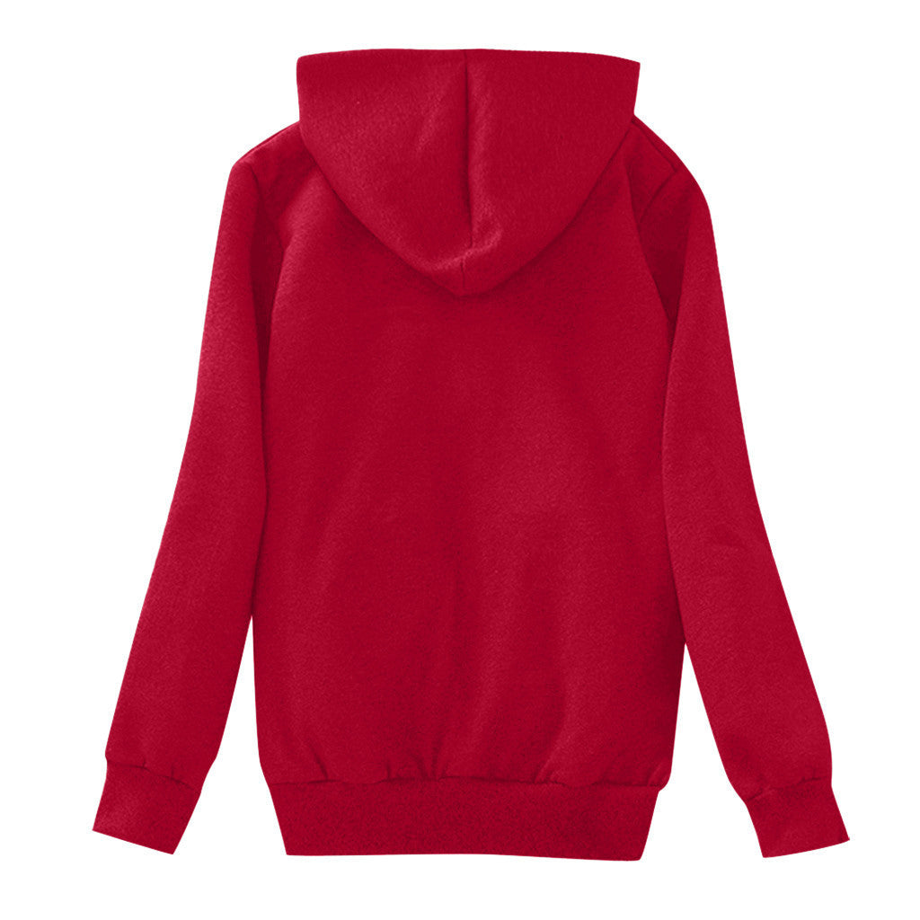Plush hooded long-sleeved sweater plush coat top