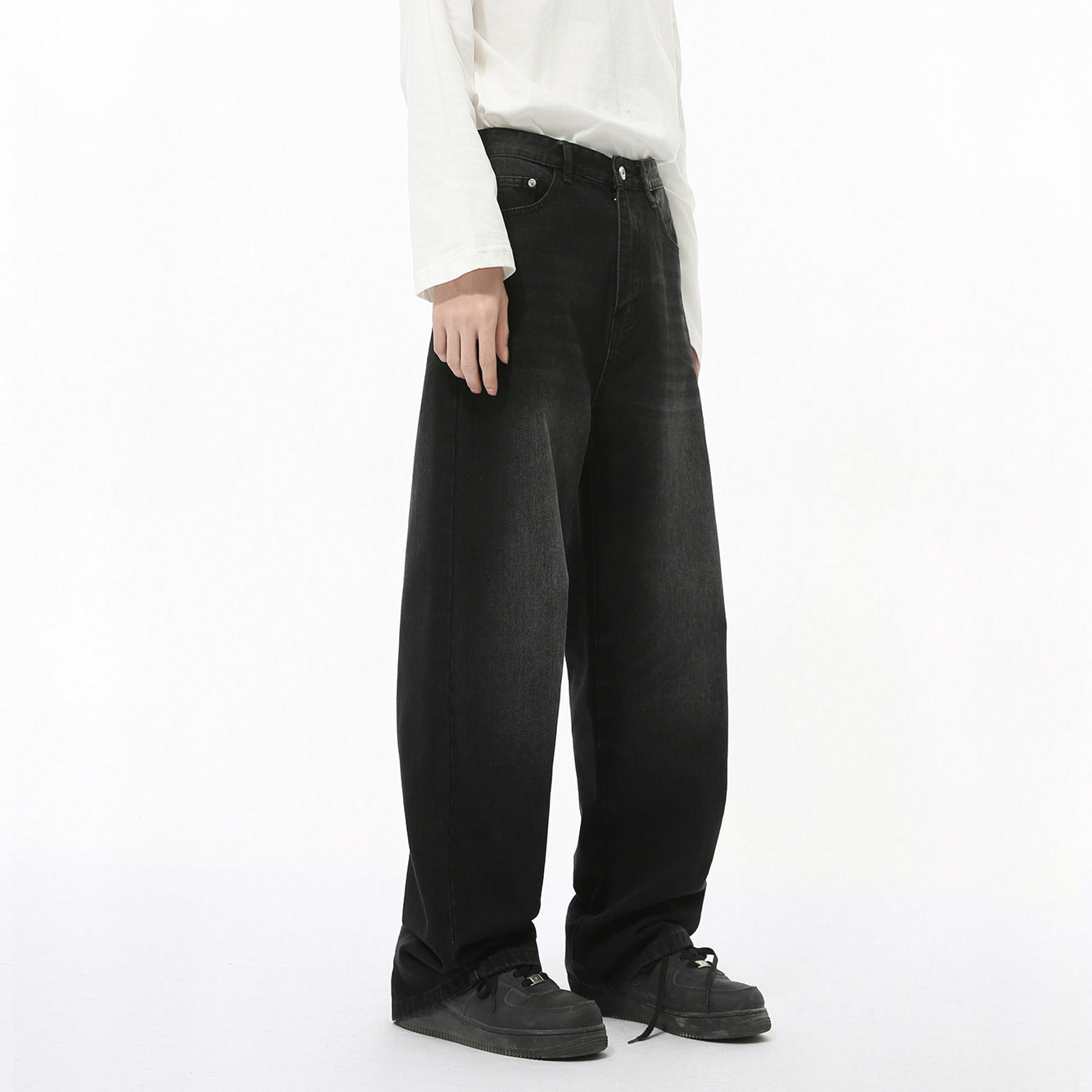 Men's Autumn New Product Loose Straight Washed Jeans