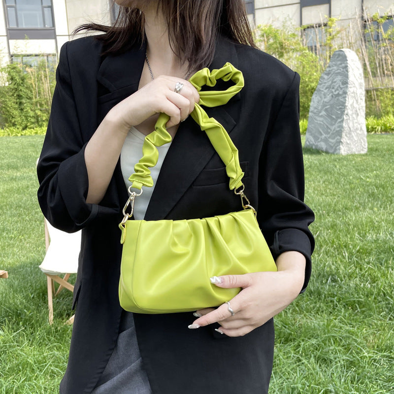 Fashionable Pleated Cloud Casual Fashionable Simple Texture Underarm Shoulder Bag