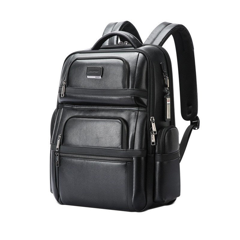 Genuine Leather Men's Commuter Backpack First Layer Cowhide