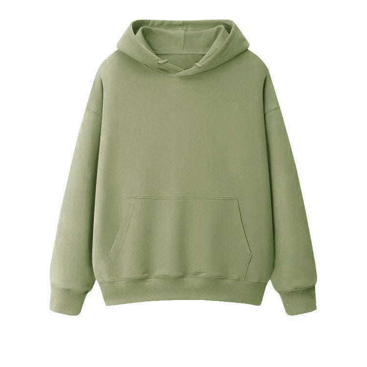 Combed Cotton Terry Hooded Sweater Solid Color Casual Men And Women Couple Style