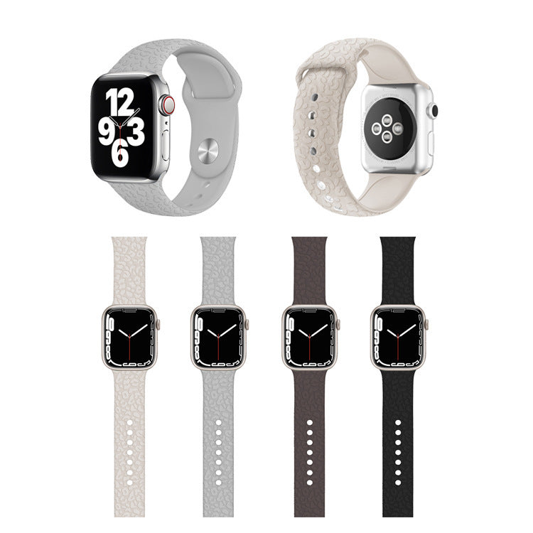 Laser Embossed Silicone Leopard Print Silicone Strap