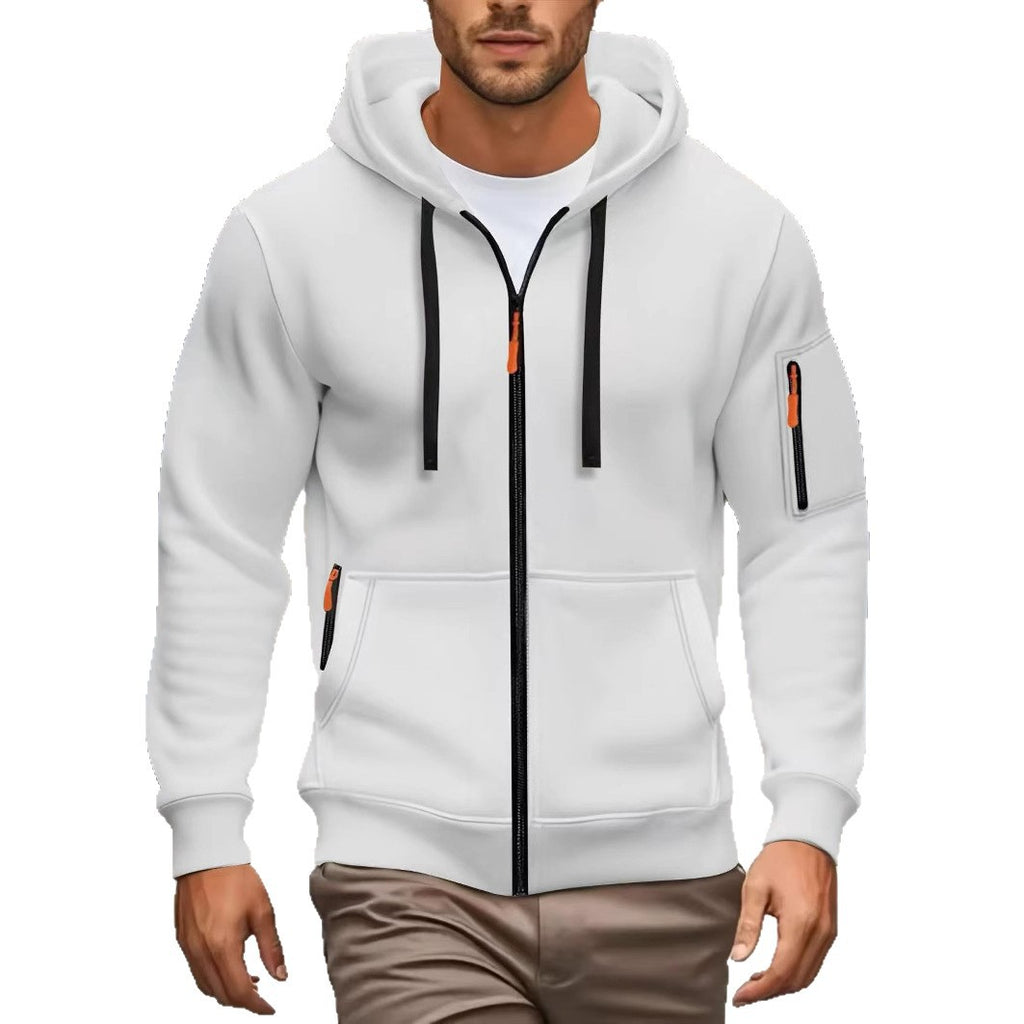 Men's Casual Sports Zipper Hooded Sweatshirt Jacket