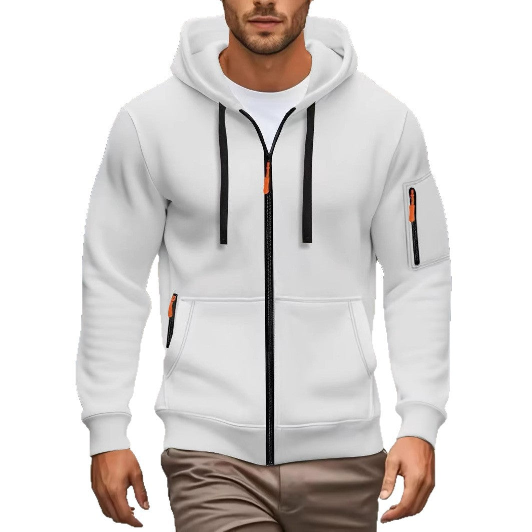 Men's Casual Sports Zipper Hooded Sweatshirt Jacket