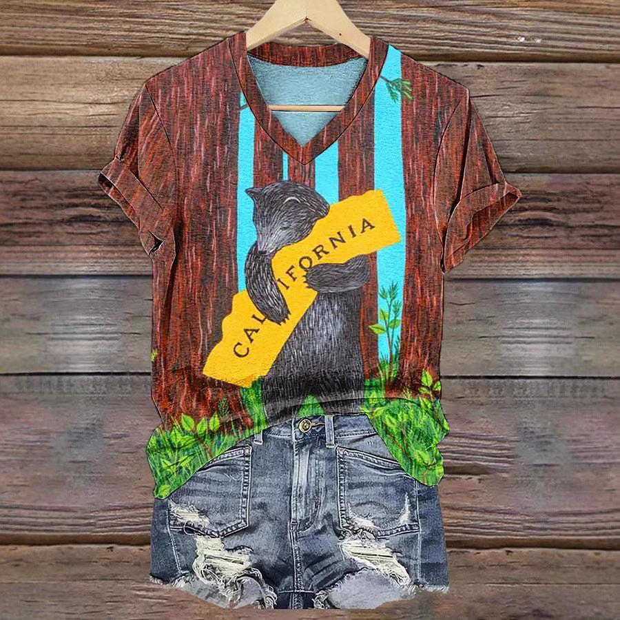 Round Neck Sweater V-neck Women's California Strong Outdoor Casual