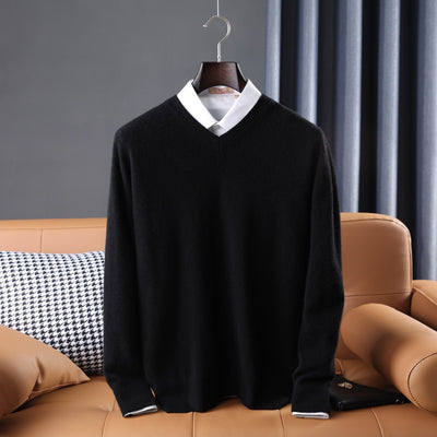 Korean Style Wool V-neck Bottoming Shirt Pullover Sweater