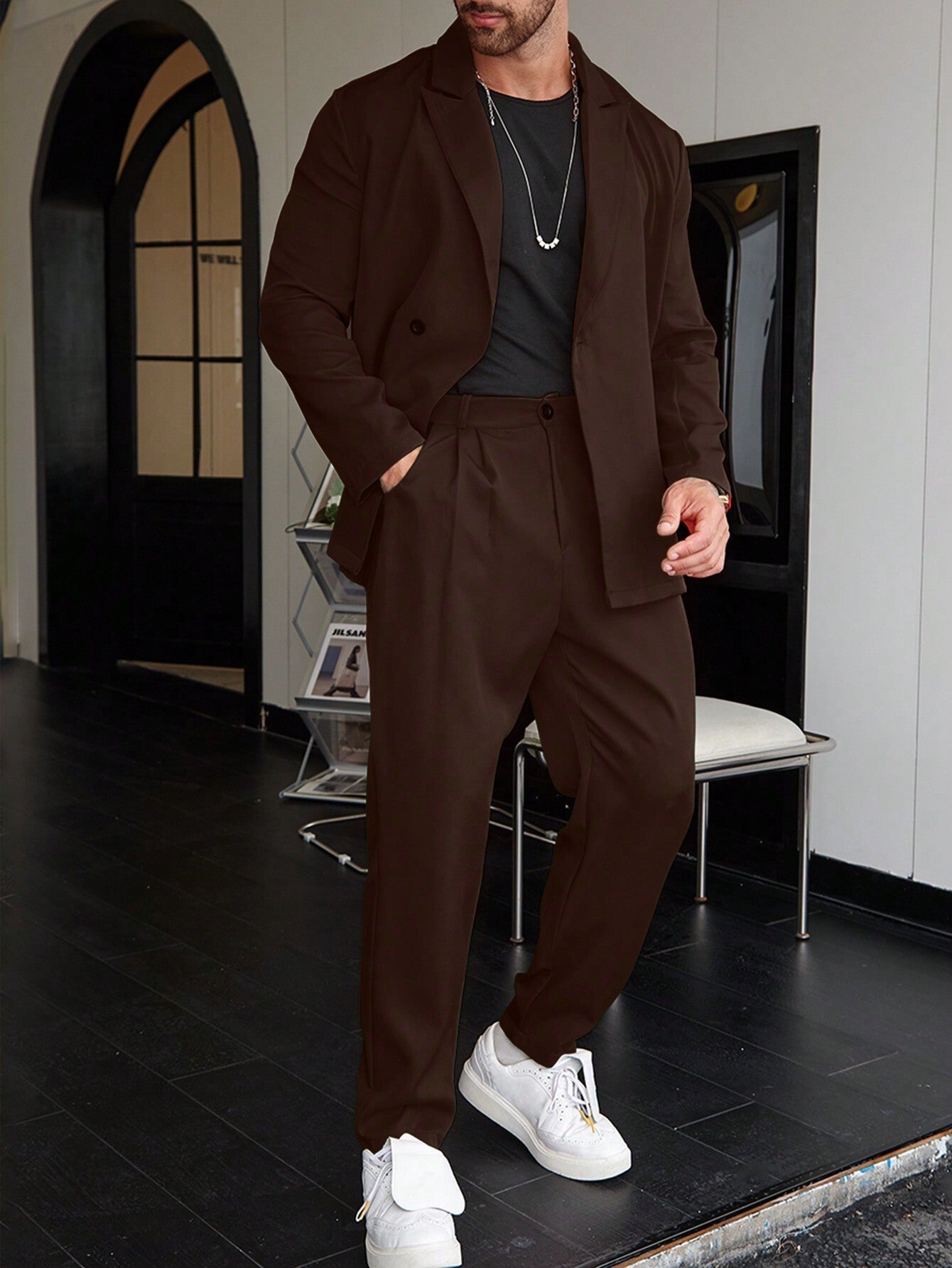 Spring And Autumn Personality Trend Loose Men's Suit