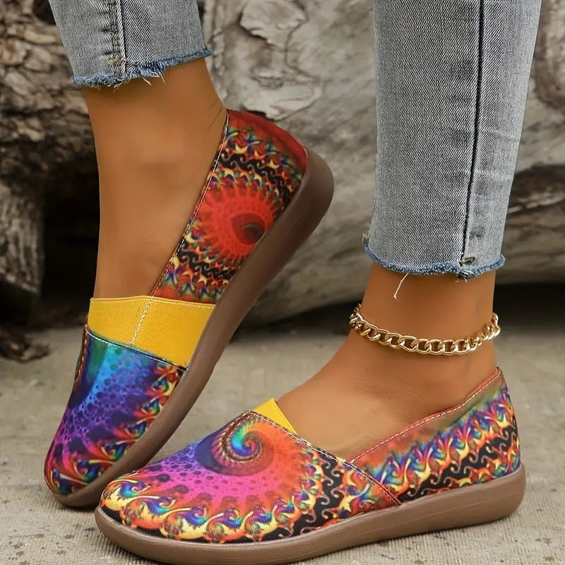 Women's Colorful Round Head Low-cut Leisure All-match Slip-on Shoes