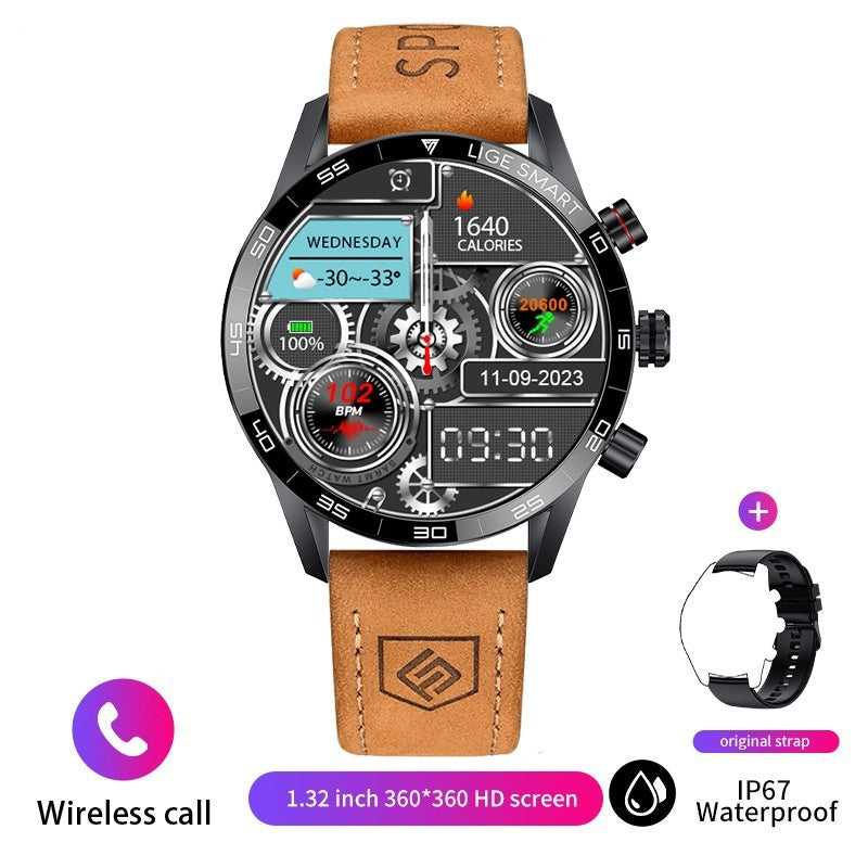 Smart Blood Pressure Heart Rate Bluetooth Multifunctional Men Business Watch