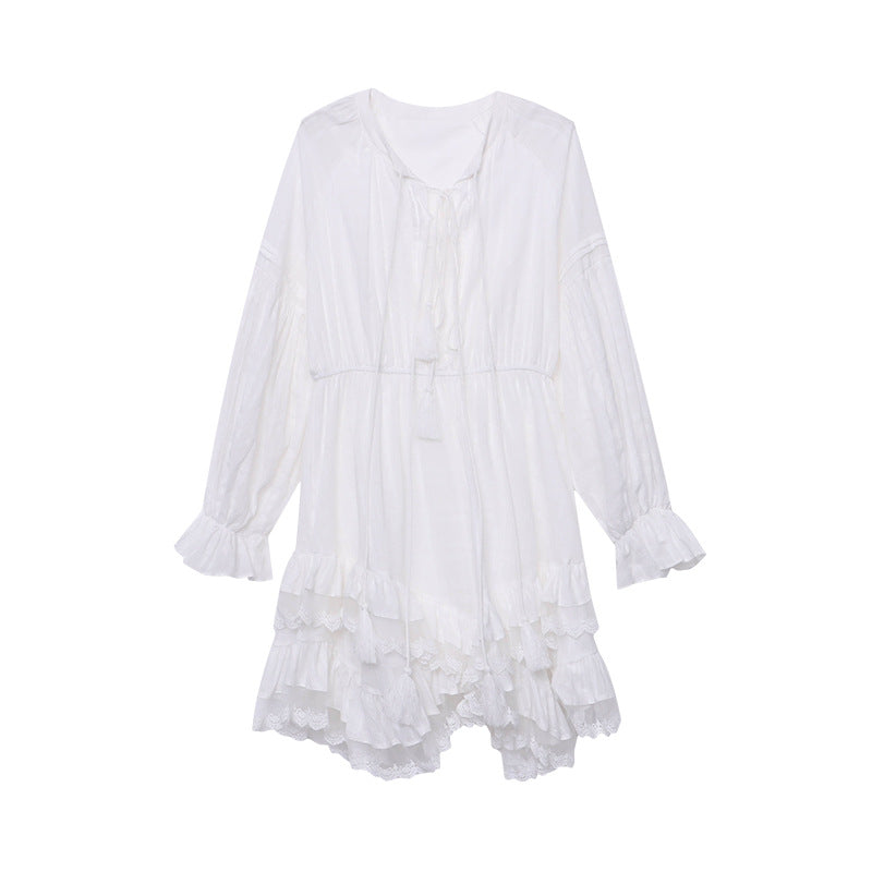 Cinched Patchwork Irregular Layering Dress