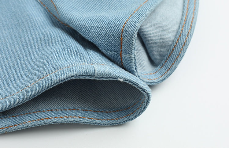 Women's lace denim shorts