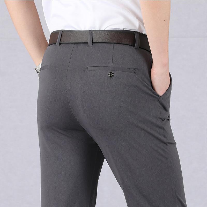 Casual Pants High Waist Trousers Middle-aged Men's Trousers Stretch Old Clothes