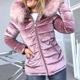Ladies winter velvet coat faction overcomes