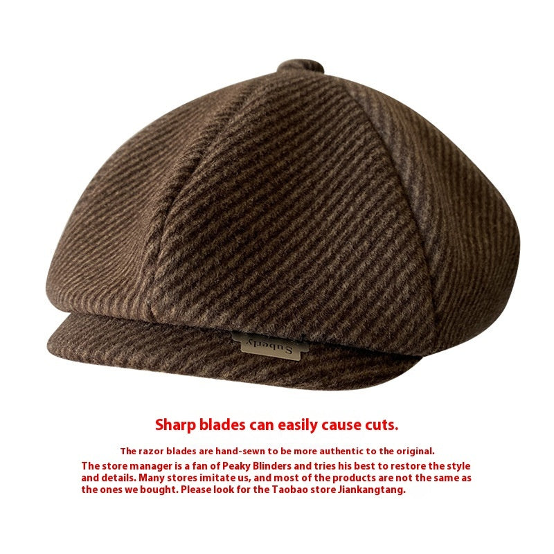 Razor Party Octagonal Blade British Retro Yuppie Shelby Peaked Cap
