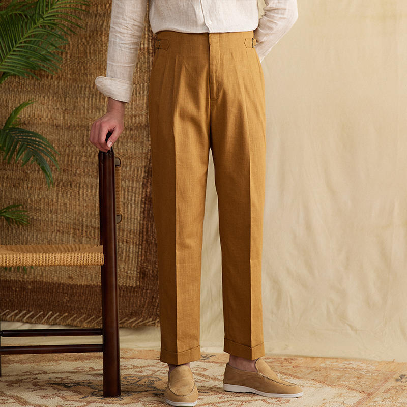 Men's Summer High Waist Straight Casual Trousers