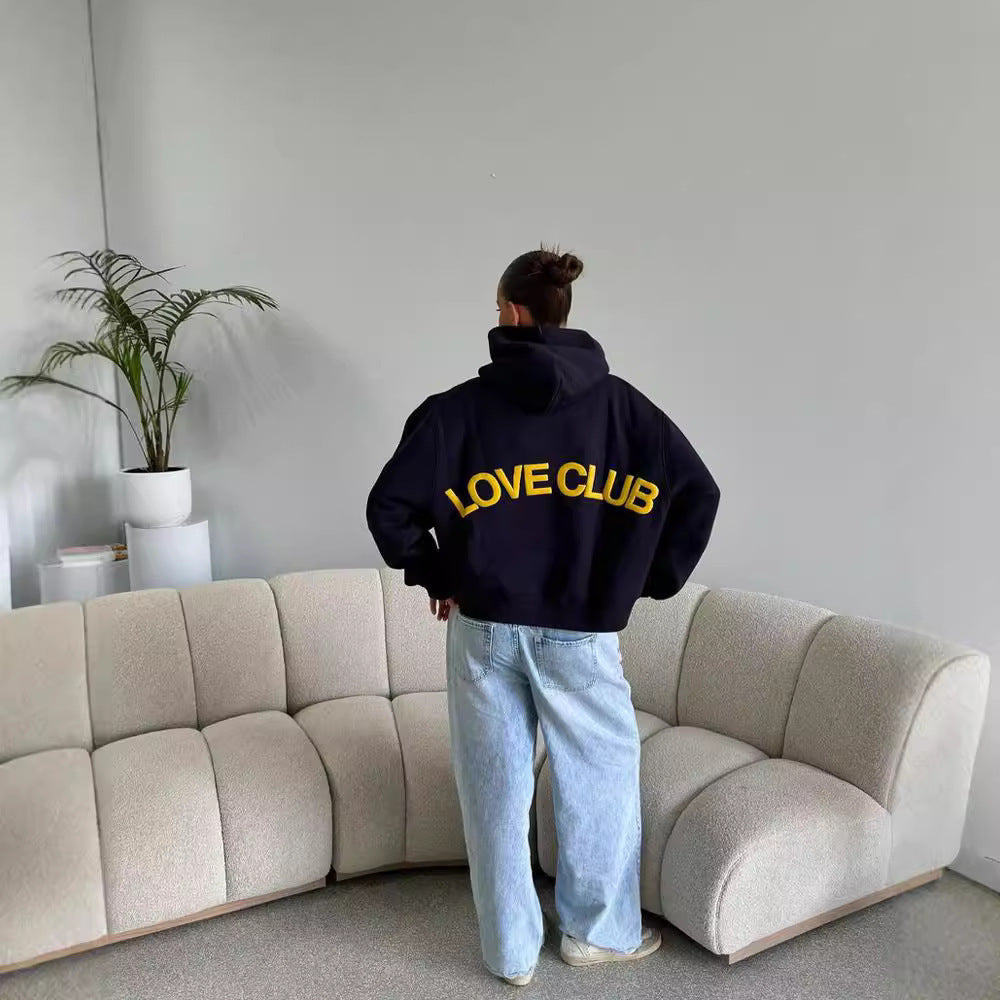 Women's Trendy Sports Fashion Leisure Pullover Hoodie Couple Sweater