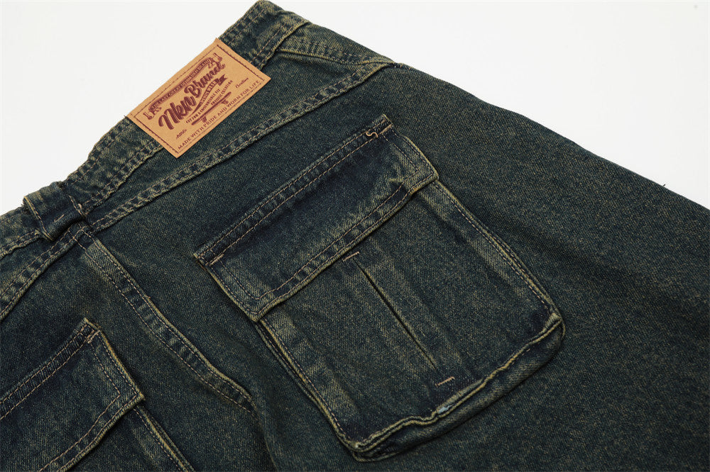 Fashion Washed Denim Overalls Men