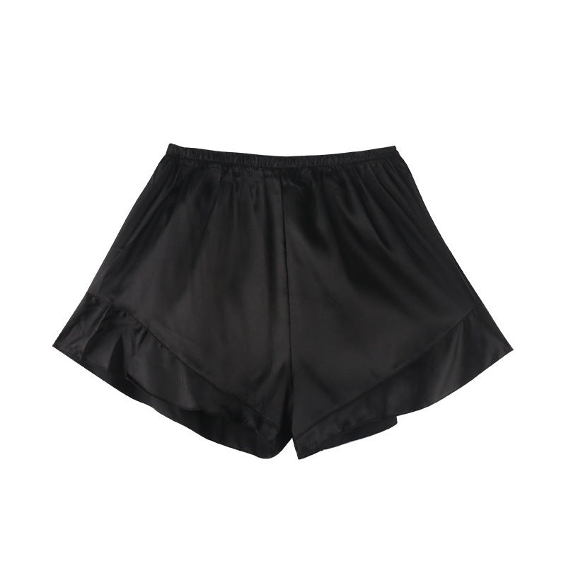 Summer New Style Anti Exposure Pants Summer Thin Imitation Satin Three Point Insurance Pants Can Be Worn Inside And Outside Shorts For Women