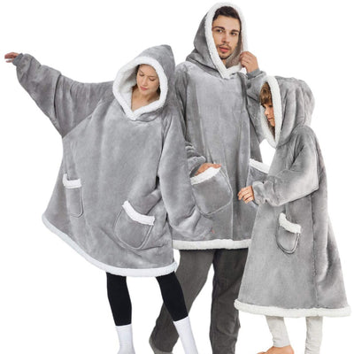 Lazy Pullover Pajamas Women's Thermal Clothes Lambswool TV Blanket Hug Hoodie TV Cold Protective Clothing