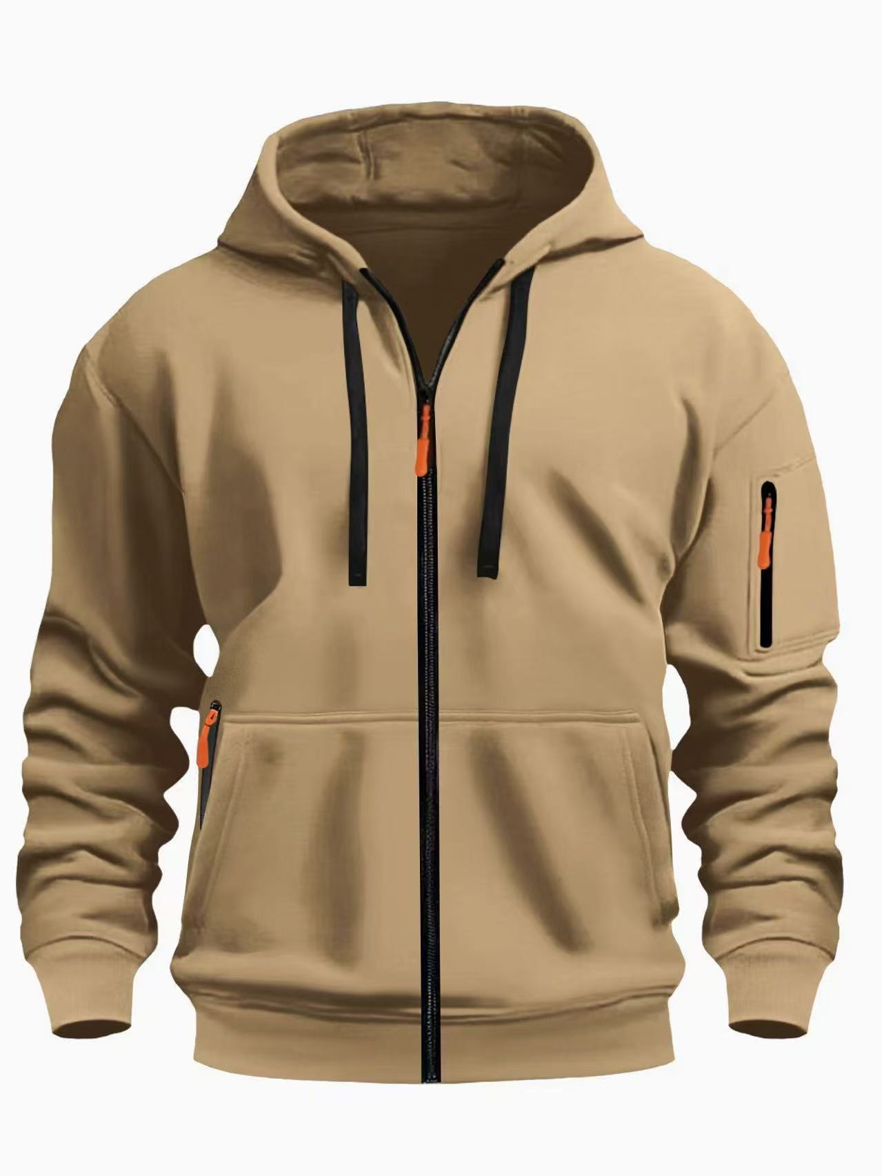 Men's Casual Sports Zipper Hooded Sweatshirt Jacket