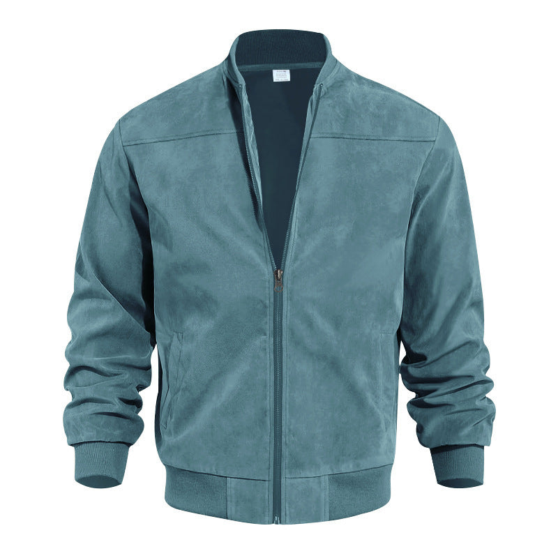 Men's Suede Solid Color Casual Retro Jacket