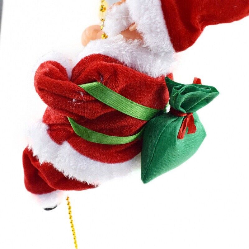 Electric Christmas Santa Claus Climbing Rope Ladder Musical Toy Xmas Gift Decor