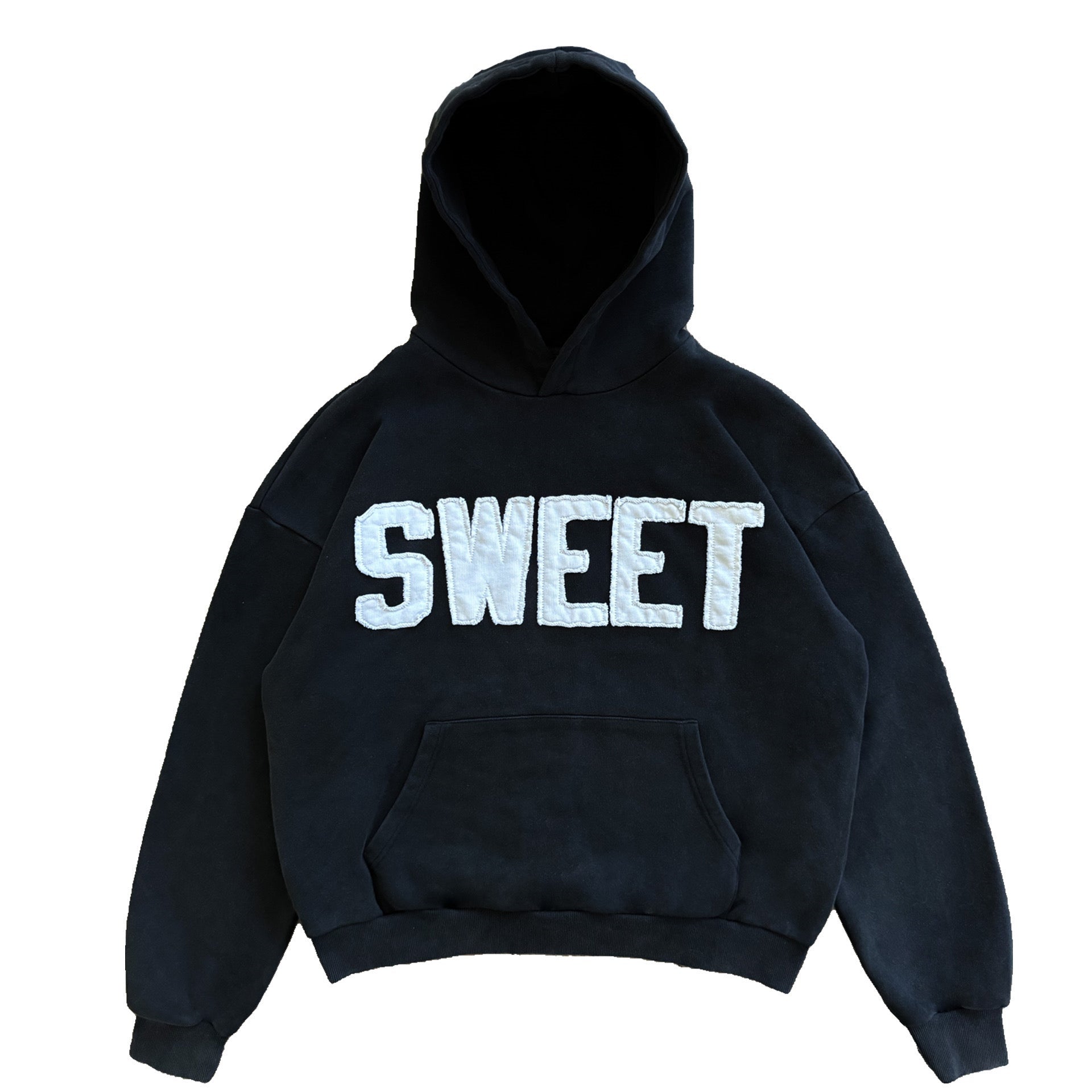 English Printed Loose Hooded Sweatshirt
