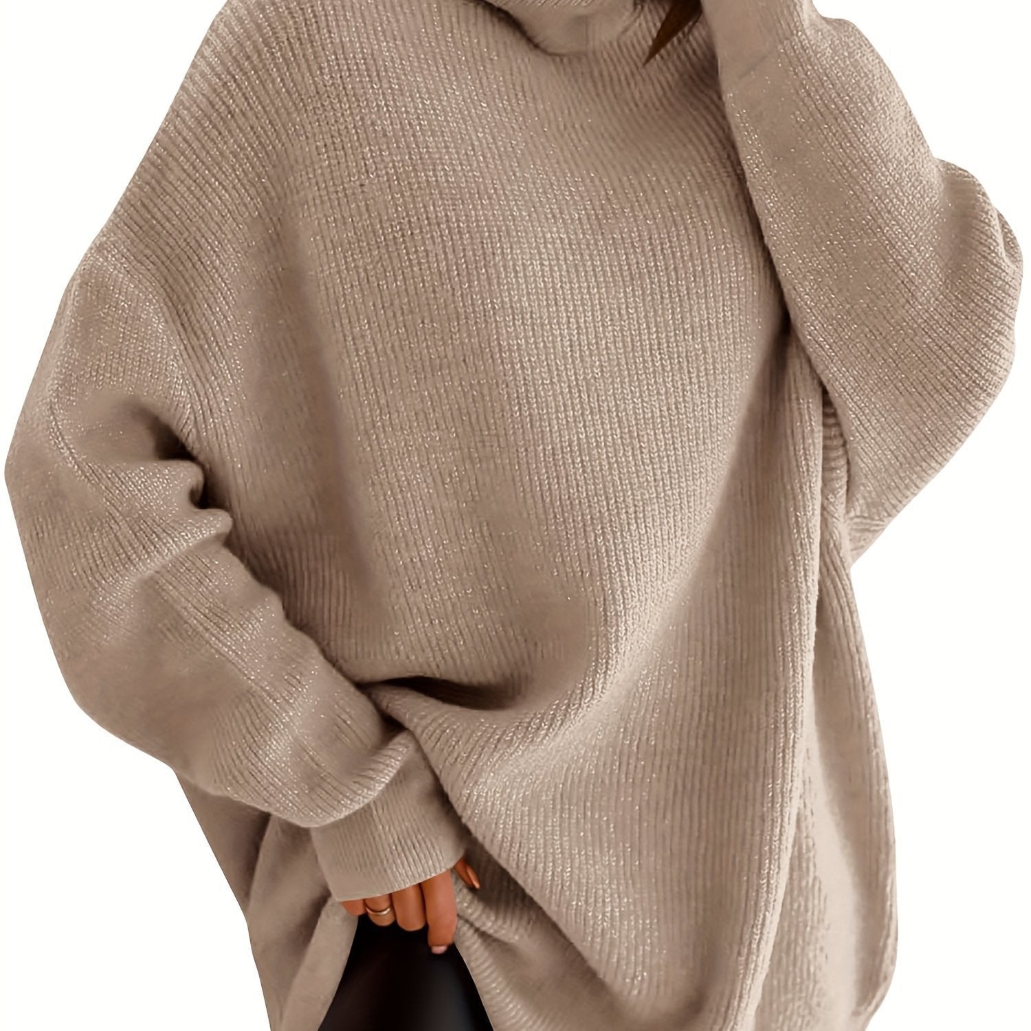 Solid Turtleneck Sweater