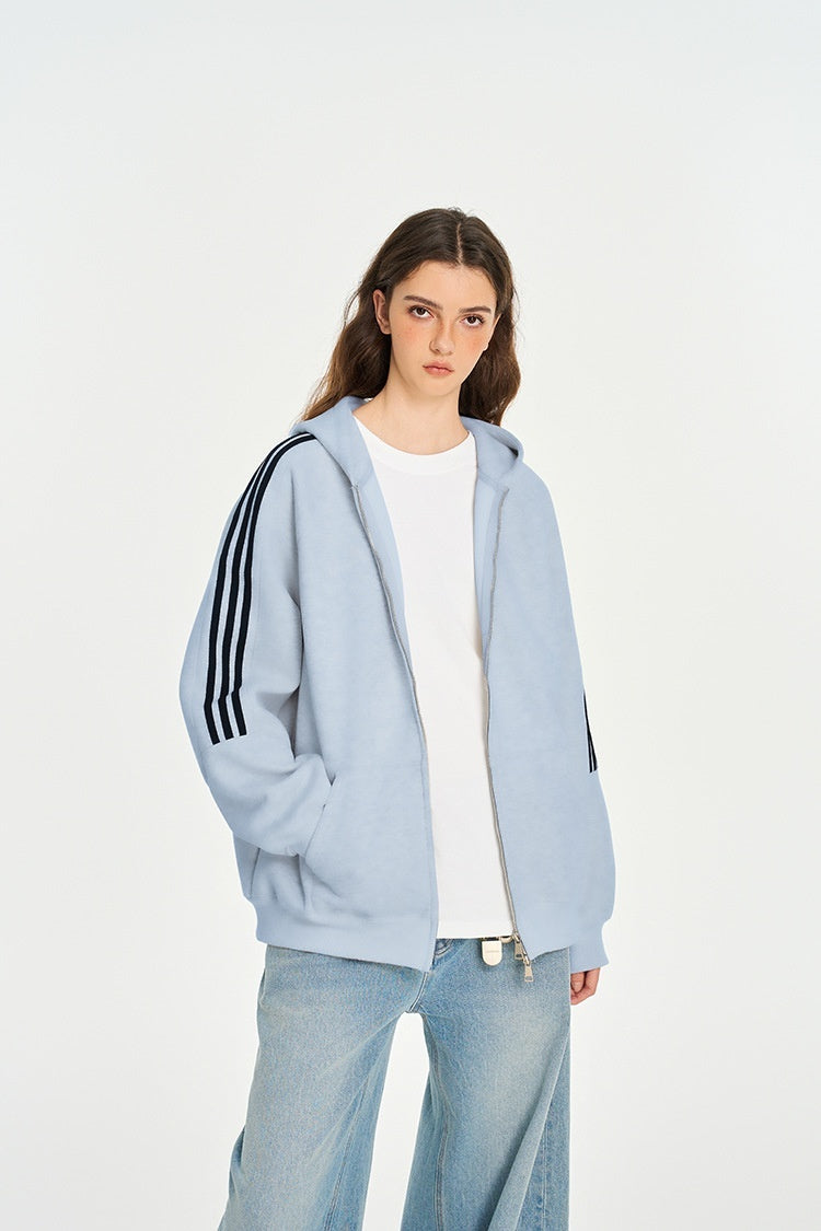 Striped Hooded Sweater For Men And Women Spring And Autumn All-matching