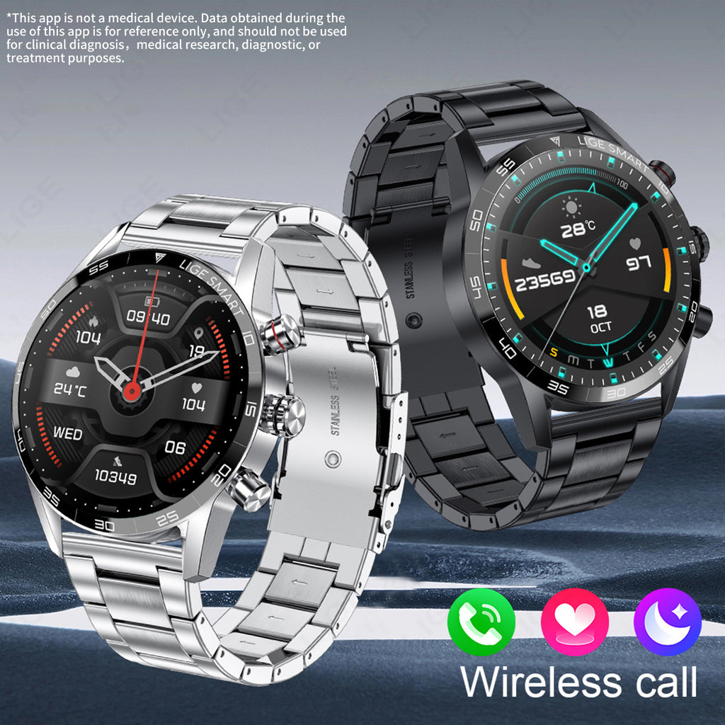 Smart Blood Pressure Heart Rate Bluetooth Multifunctional Men Business Watch