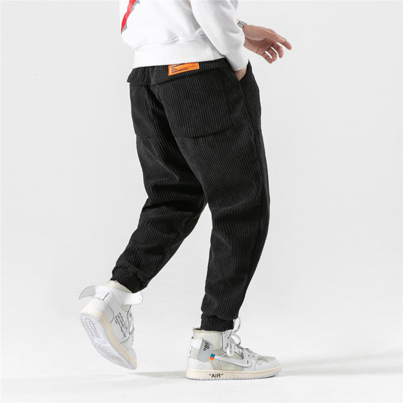 Blue corduroy trousers