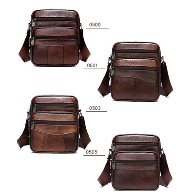 Vertical Head Layer Cowhide Casual One-shoulder Messenger Bag