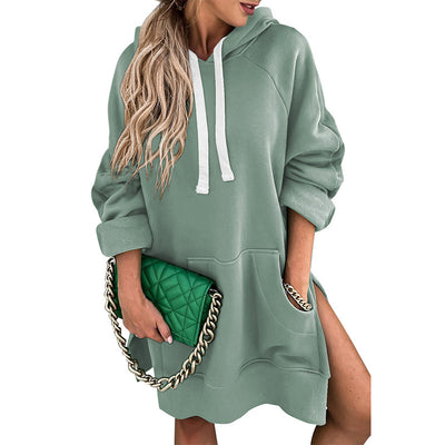 Solid Color Mid-length Loose-fitting Women's Sweater